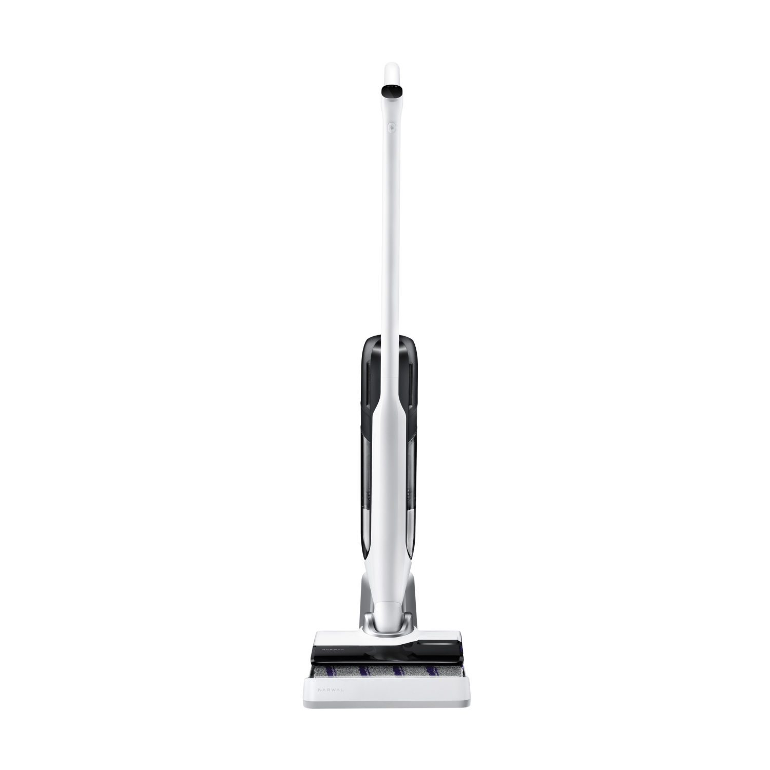 Front view of the Narwal S30 wet dry vacuum showcasing its sleek upright design and wide cleaning roller.