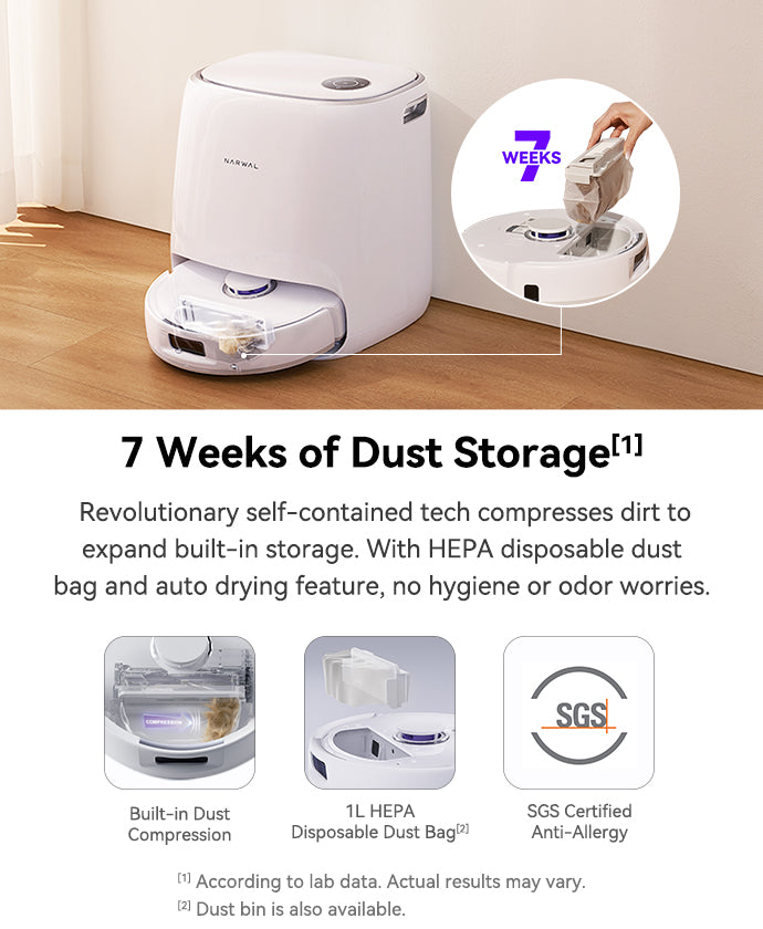 7-week storage Robot Vacuum Dust Bag