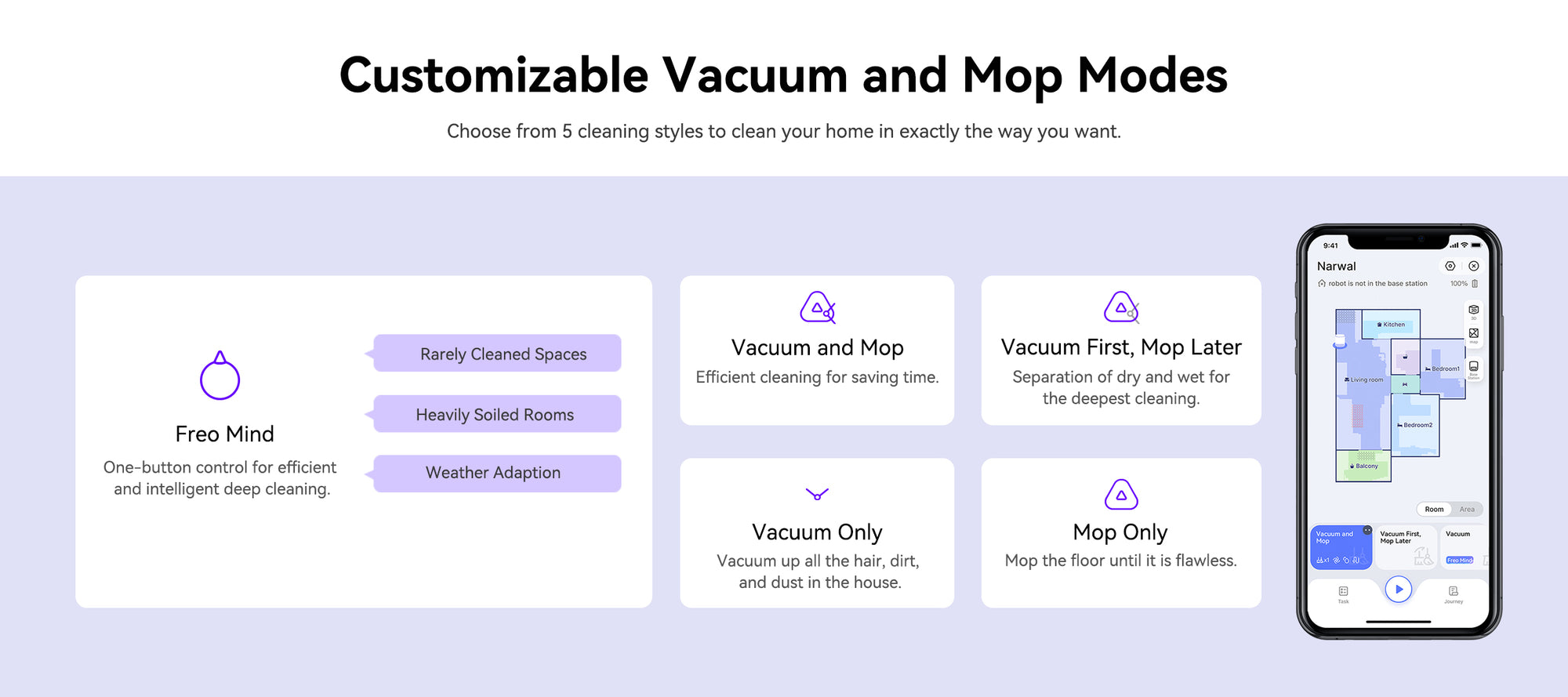 free combination of vacuum or mop modes
