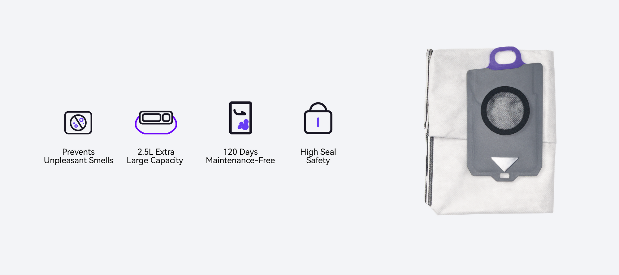 The dust bag for narwal freo series robot vacuum and mop with some functions.