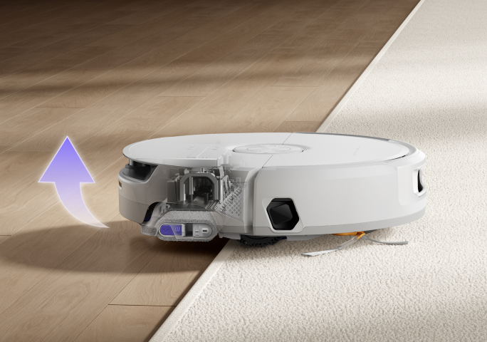 Narwal R32 auto mop lift over carpet