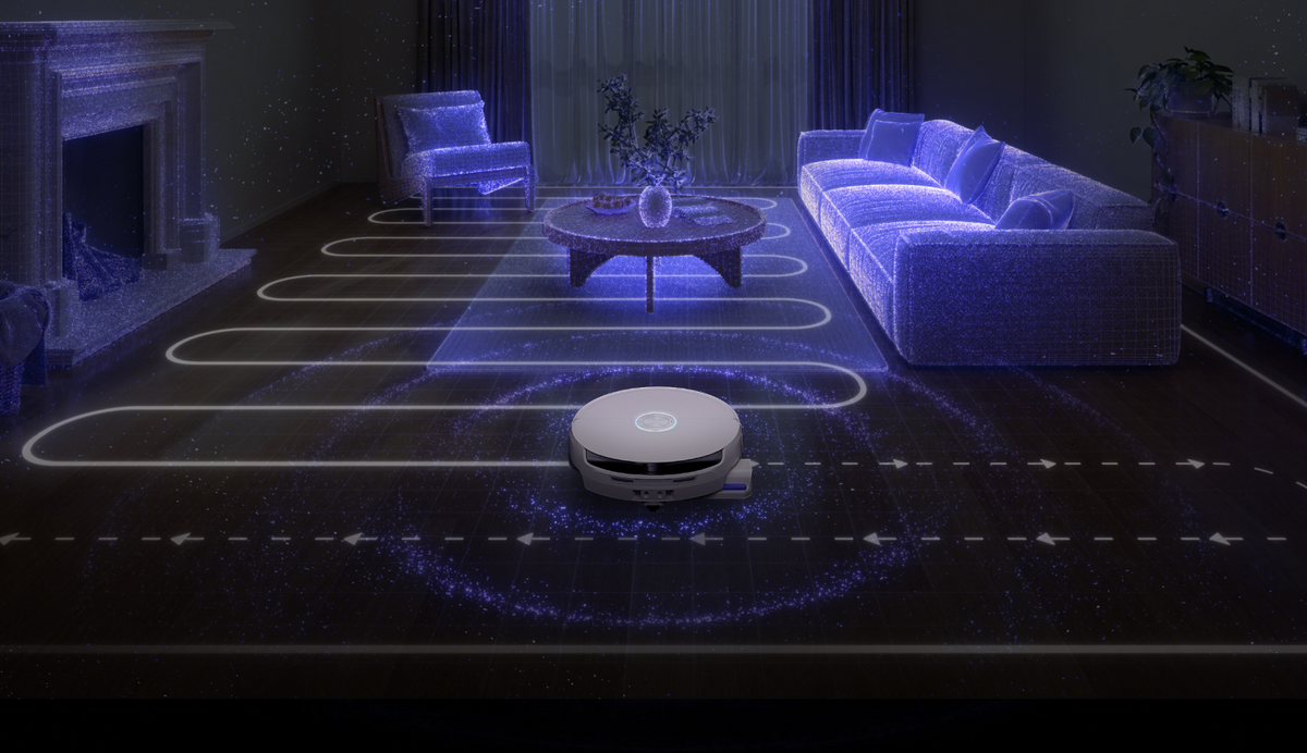 Narwal R32 scanning and mapping a living room for navigation