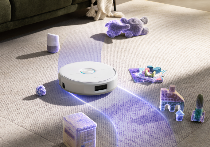 Narwal R32 detecting and avoiding household obstacles with structured light