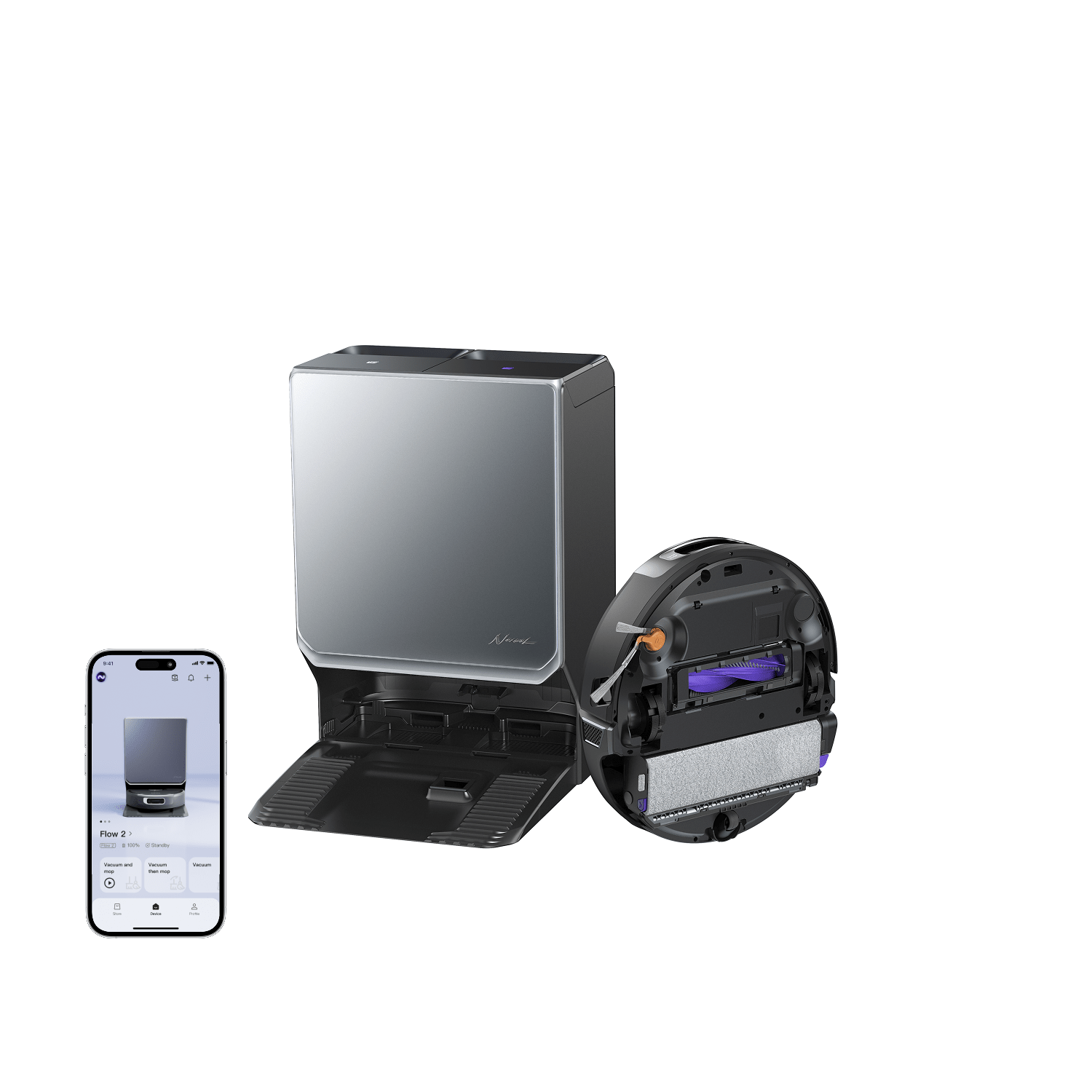 Flow 2 Robot Vacuum | 31,000Pa Hyper Suction AI Cleaning – Narwal