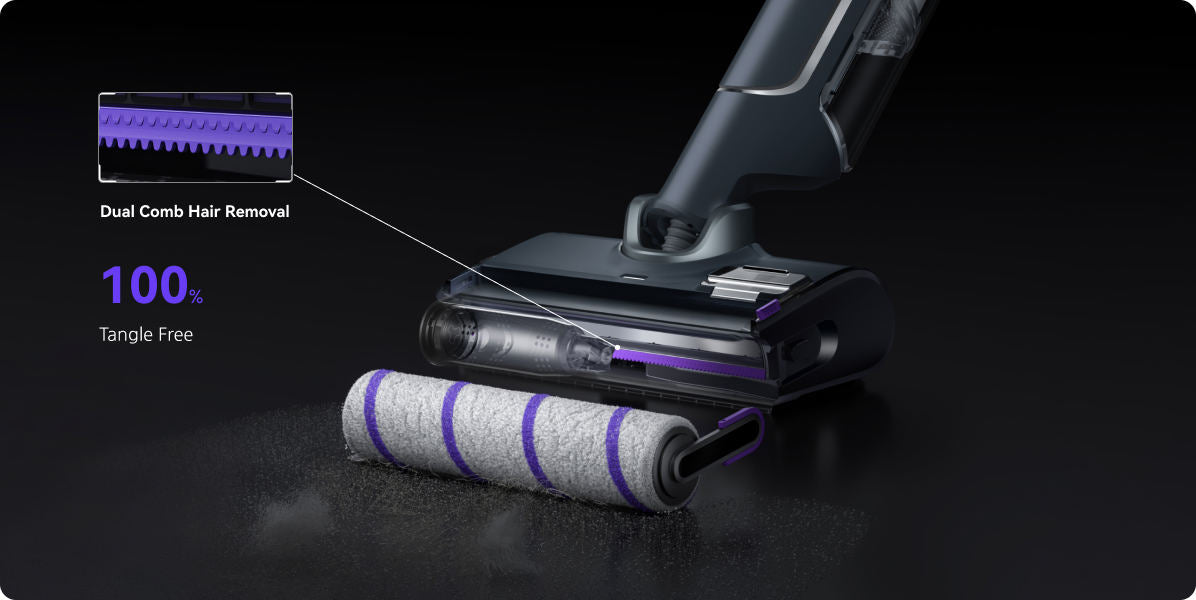 Narwal S20 Pro cordless vacuum mop with Dual Comb Hair Removal technology for 100% tangle-free rollers.