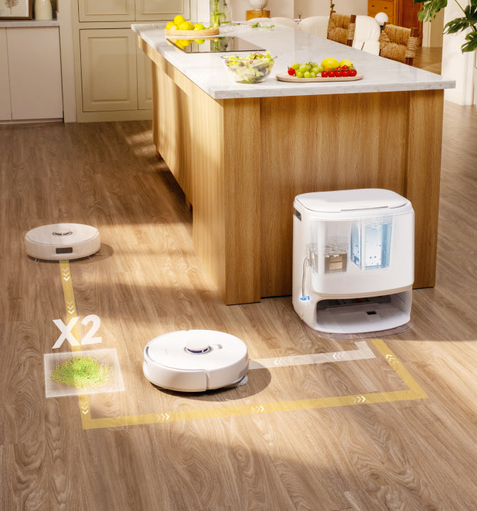 ウッドロボット ＆ ワンちゃん Narwal Freo Z10 Robot Vacuum and Mop - Covers Every Angle Without